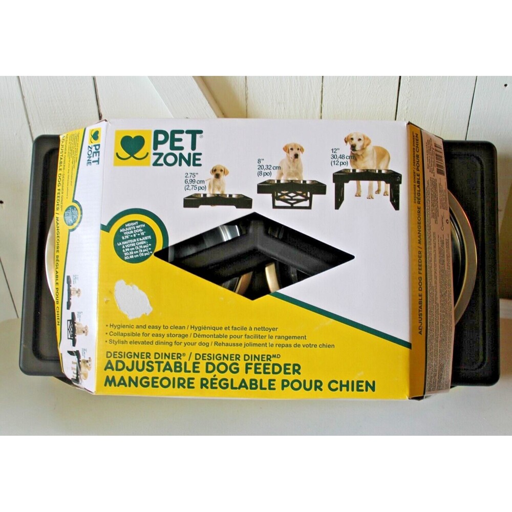 Double Bowl Dog Cat Feeder Elevated Raised Stand Feeding Food Water Pet Dishes